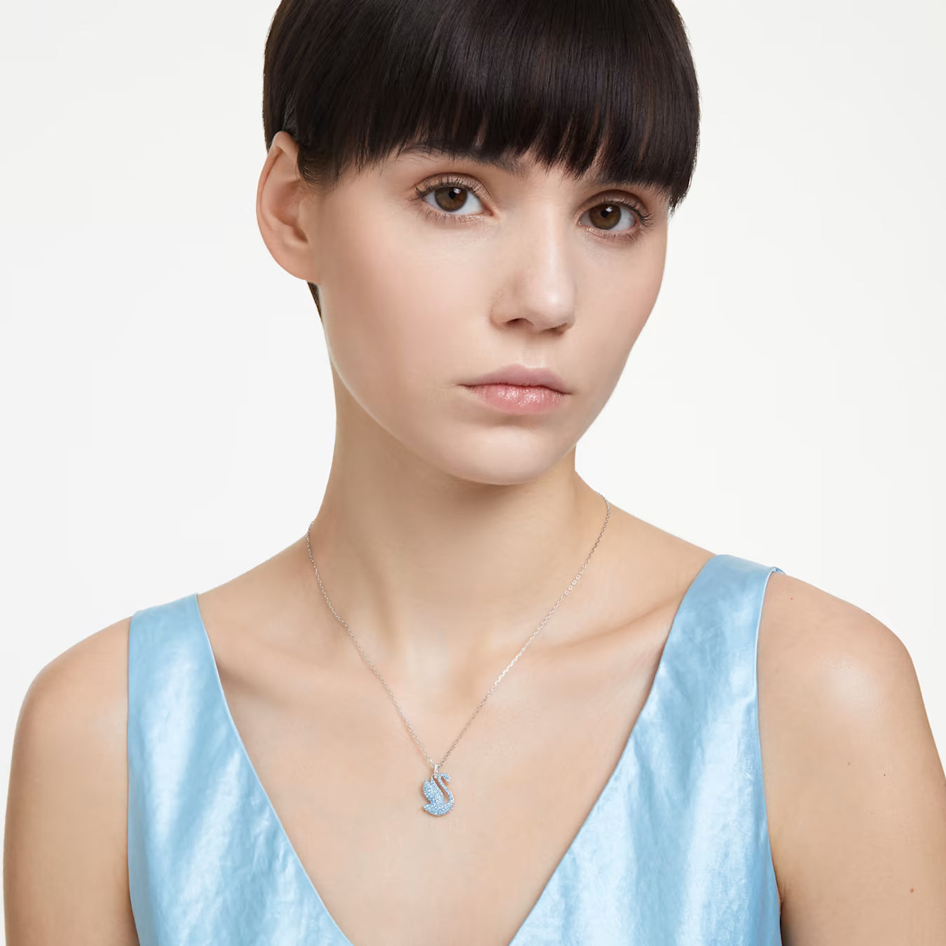 Swar*vski -Swan pendant Swan, Medium, Blue, Rhodium plated - 5660594