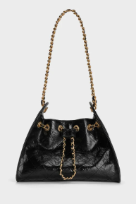 Charles & Ke*th -Duo Quilted Drawstring Bucket Bag - Black