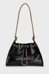 Charles & Ke*th -Duo Quilted Drawstring Bucket Bag - Black
